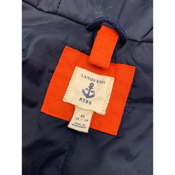 Lands End Jacket Boys M (10-12) Squall Waterproof Nylon Hooded Insulated Zip-Up - Picture 7 of 9